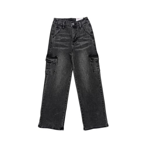 Wide leg jeans lavado gris para niña