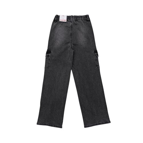 Wide leg jeans lavado gris para niña