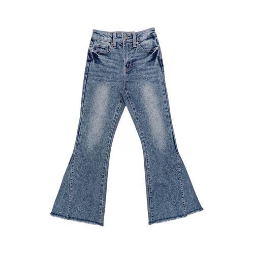 Flare jeans lavado azul para niña