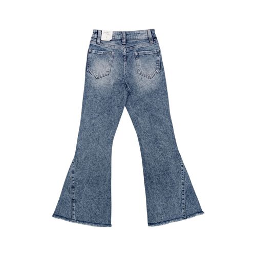 Flare jeans lavado azul para niña