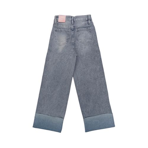 Wide leg jeans lavado gris para niña