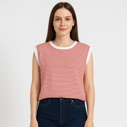 Crop top rojo rayado