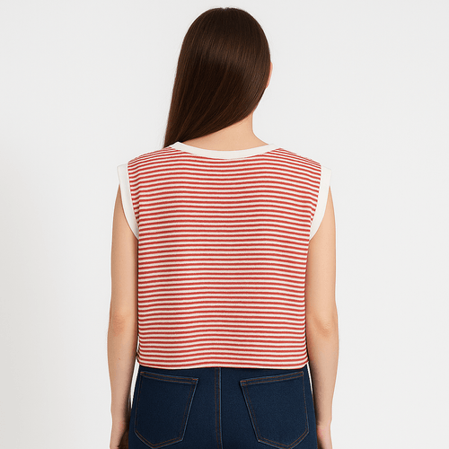 Crop top rojo rayado