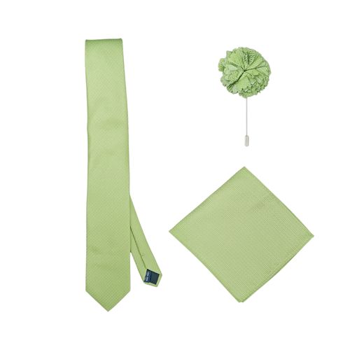 Set de corbata y pañuelo verde para hombre