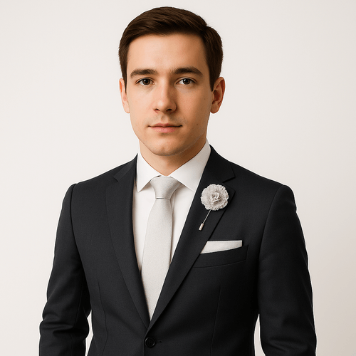 Set de corbata y pañuelo gris para hombre