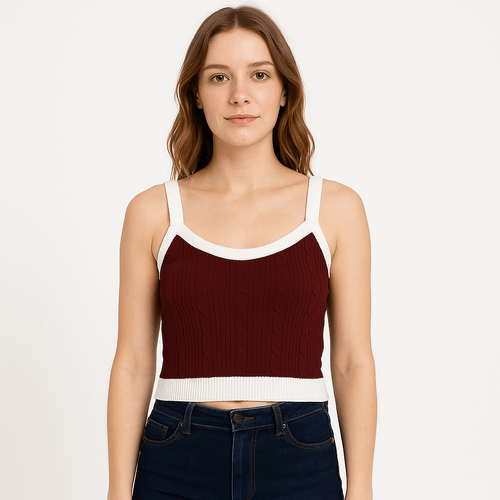 Crop top vino para mujer