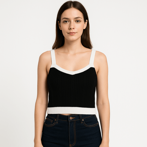 Crop top negro para mujer