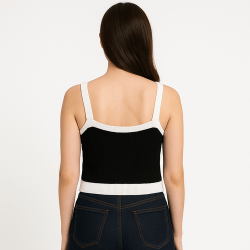 Crop top negro para mujer