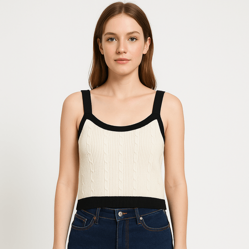 Crop top beige para mujer