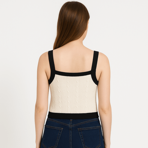 Crop top beige para mujer