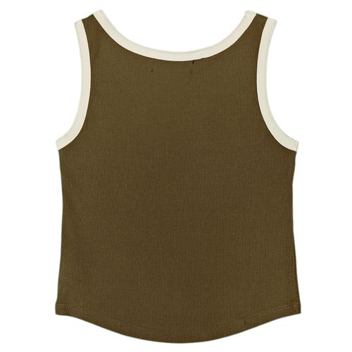 Tank top café sólido para mujer