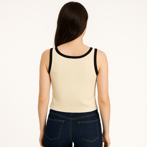 Tank top bicolor sólido para mujer