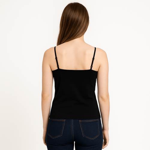 Tank top negro sólido