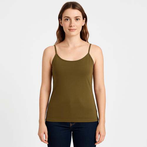 Tank top verde olivo sólido