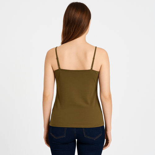 Tank top verde olivo sólido