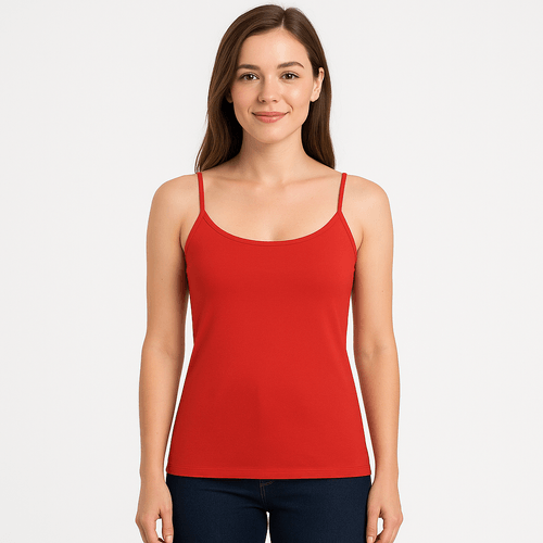 Tank top rojo sólido para mujer