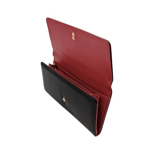 Billetera bifold negra para mujer