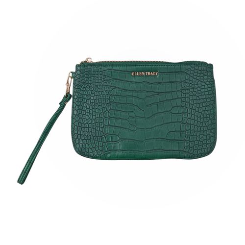 Billetera zip around con textura para mujer