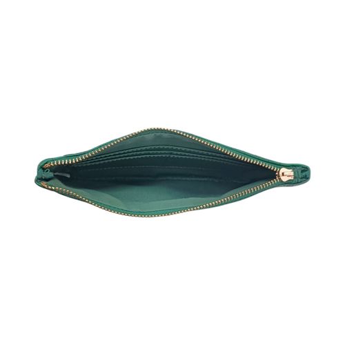Billetera zip around con textura para mujer