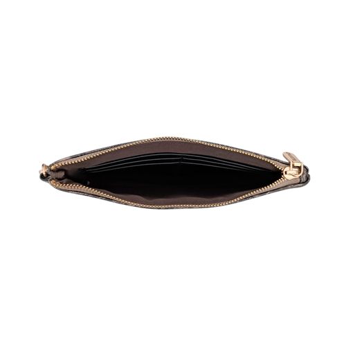 Billetera zip around con textura para mujer