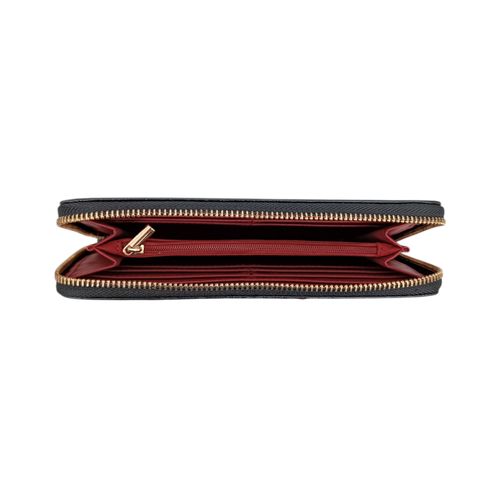 Billetera zip around con textura para mujer
