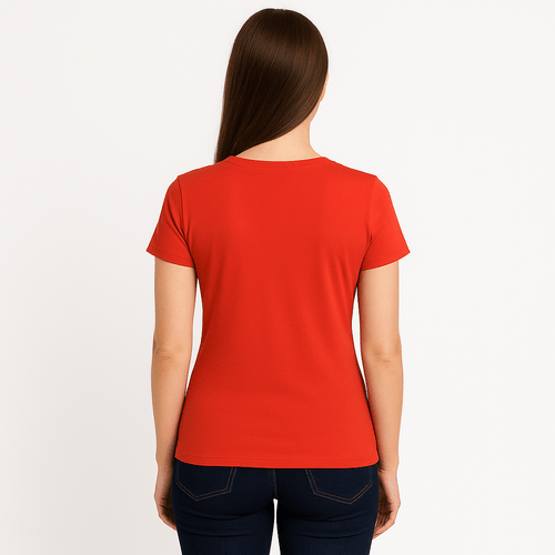 Camiseta roja sólida para mujer