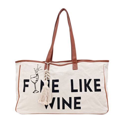 Bolso tote estampada para vinos