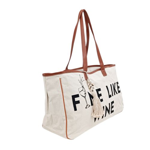 Bolso tote estampada para vinos