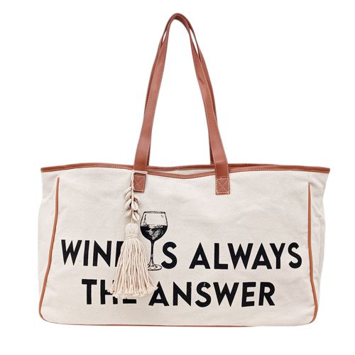 Bolso tote estampada para vinos