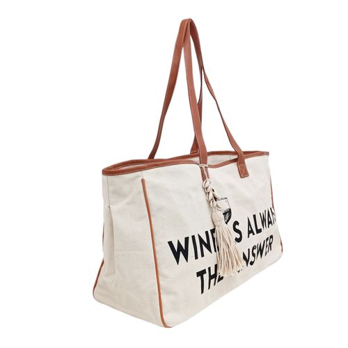 Bolso tote estampada para vinos