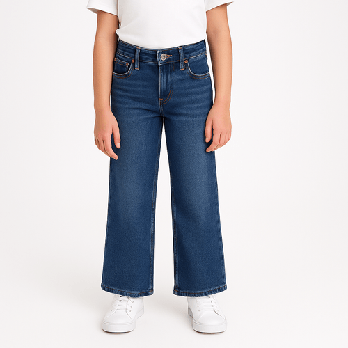 Wide leg jeans azul para niña