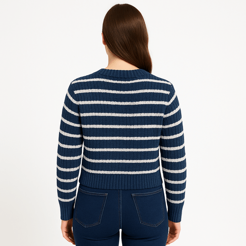 Cropped cardigán calado para mujer
