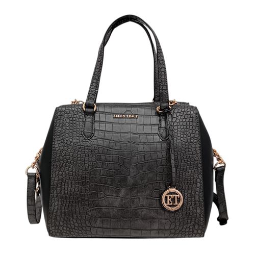 Cartera satchel negra para mujer