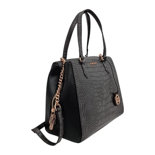 Cartera satchel negra para mujer