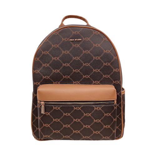 Backpack café estampada para mujer