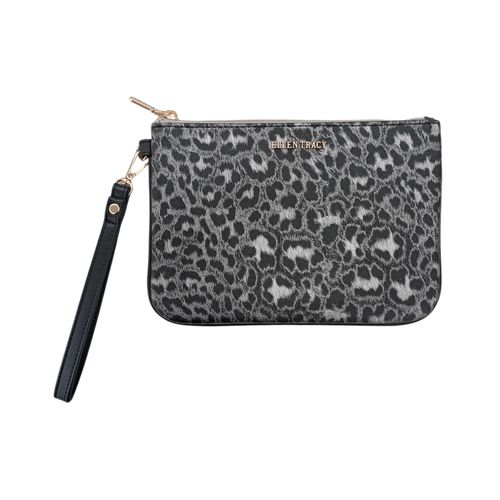 Billetera negra estampada para mujer