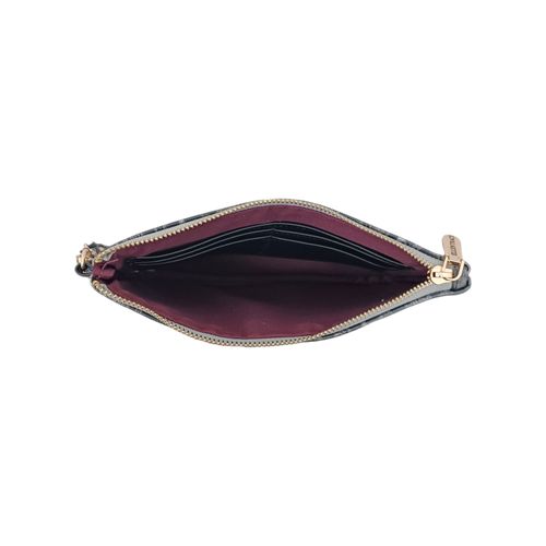 Billetera negra estampada para mujer