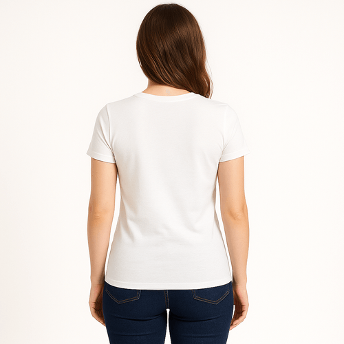 Camiseta blanca sólida para mujer