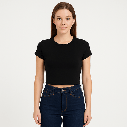 Crop top sólido para mujer