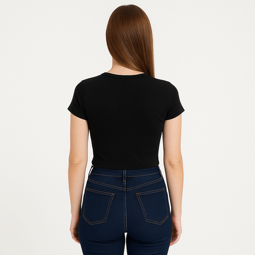Crop top sólido para mujer