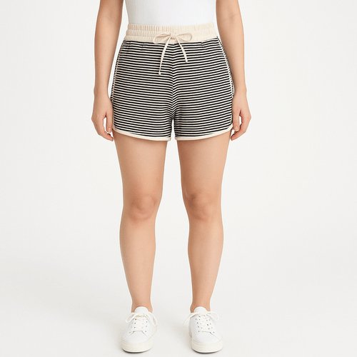 Short rayado beige