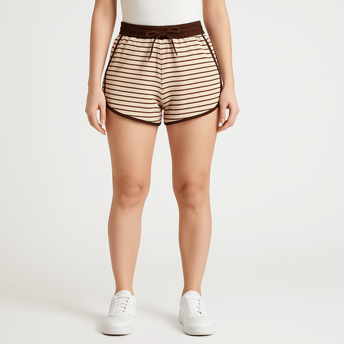 Short café rayado