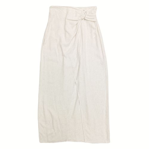 Falda maxi beige lino sólido