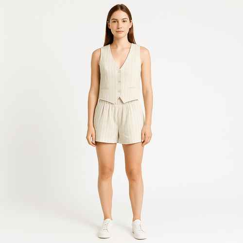 Conjunto bicolor rayado para mujer