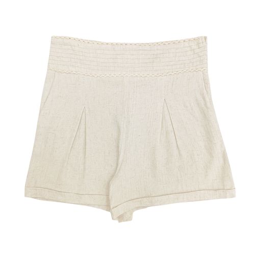 Short de lino ivory para mujer