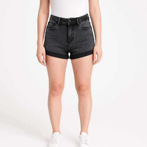 Short  negro lavado para mujer
