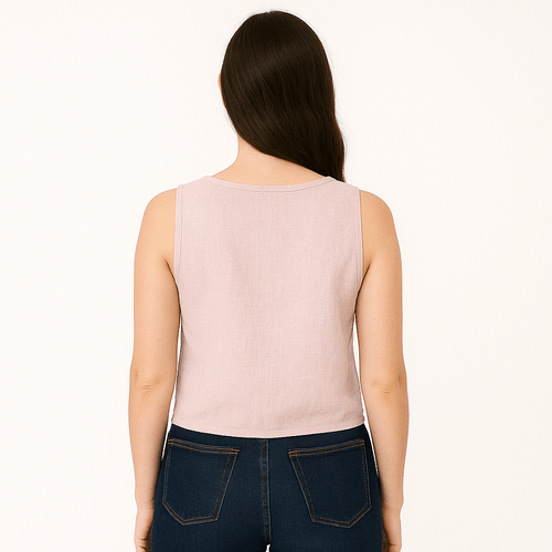 Blusa rosa sólido para mujer