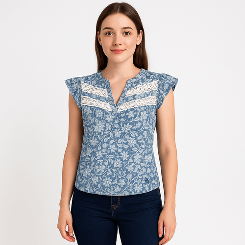 Blusa multicolor estampado para mujer