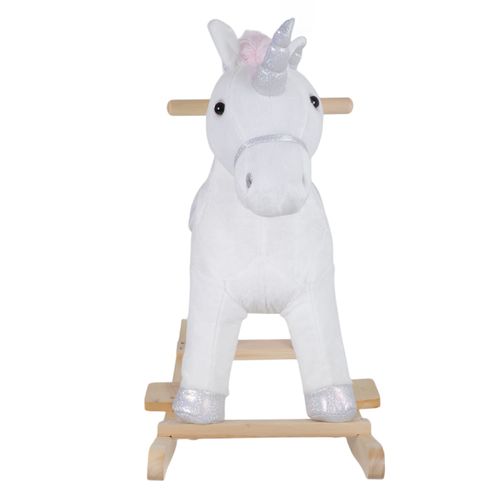 Mecedora infantil unicornio color blanco 70x27x60 cm