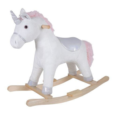 Mecedora infantil unicornio color blanco 70x27x60 cm